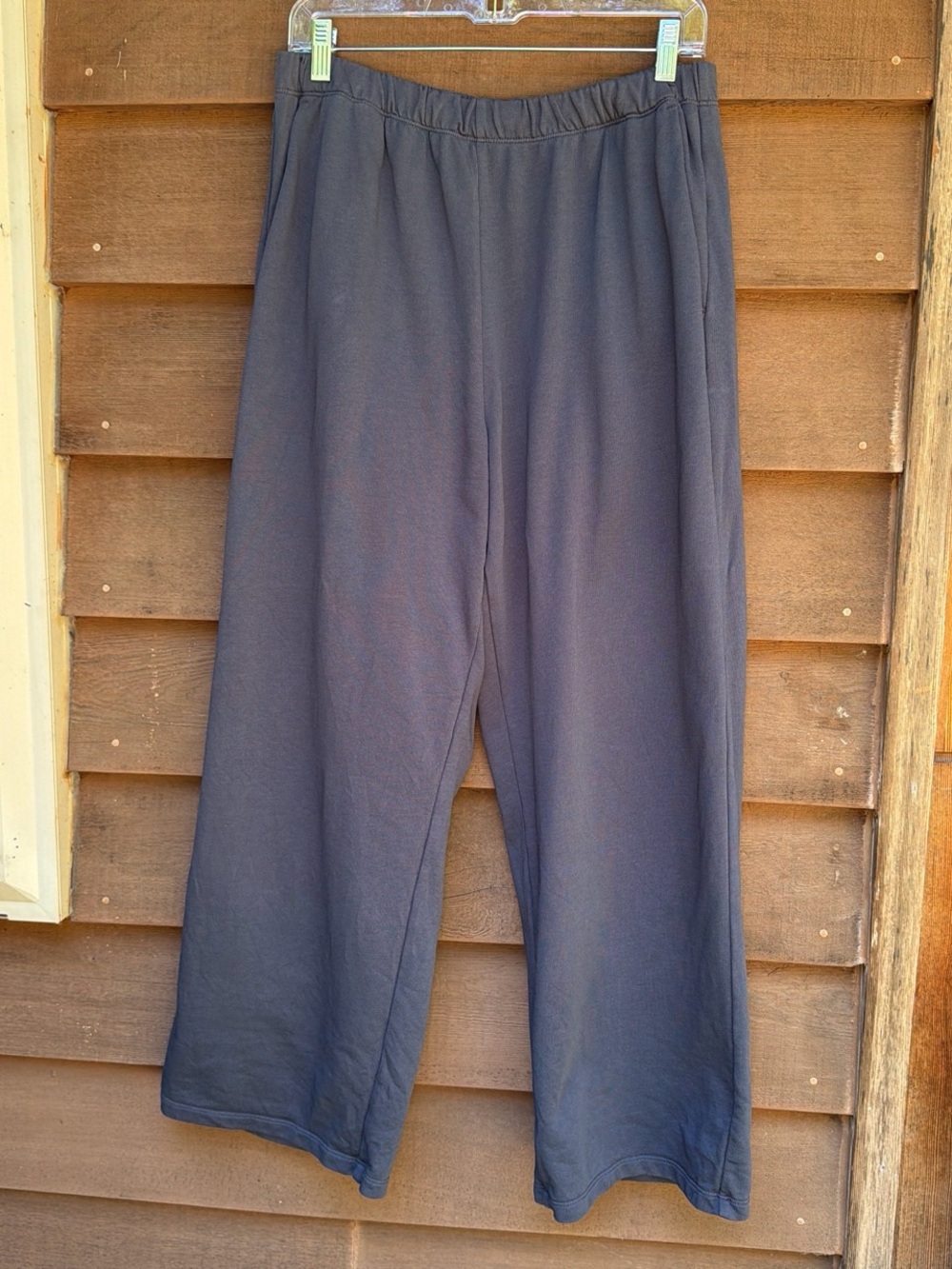 Patagonia Organic Cotton Wide Leg Sweatpants in Slate Blue-Gray L